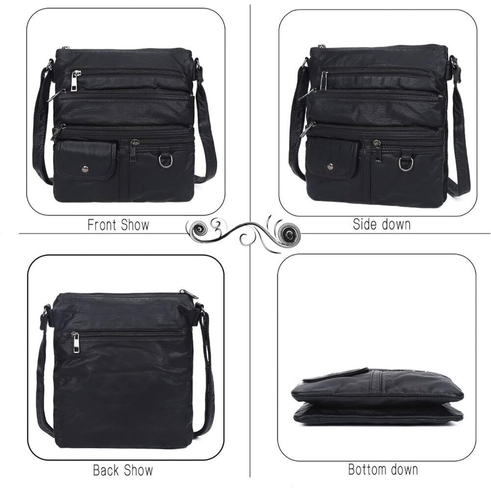 Small Crossbody Bag Women PU Leather Multi Pockets Handbag for Daily Use - Picture 3 of 7